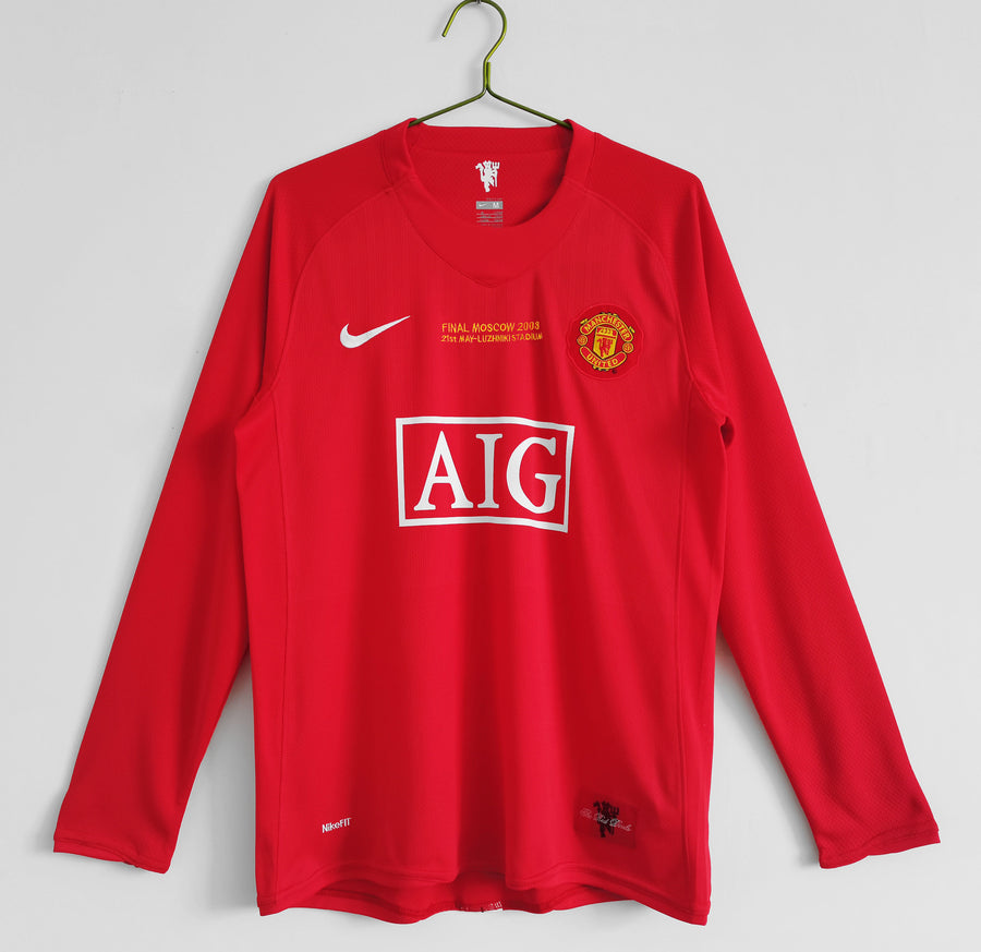 Manchester United 2007/08 Home Jersey Longsleeve